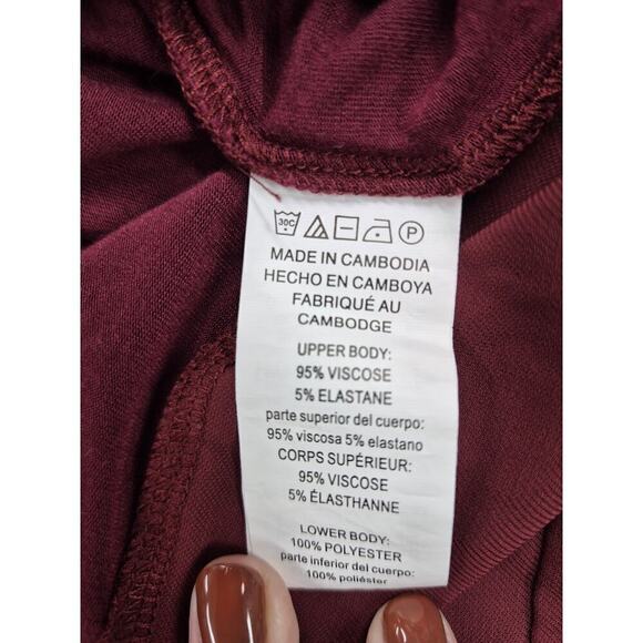 Michael Kors Burgundy Viscose Long Sleeveless Tank Shell Top Sz L - Picture 7 of 7